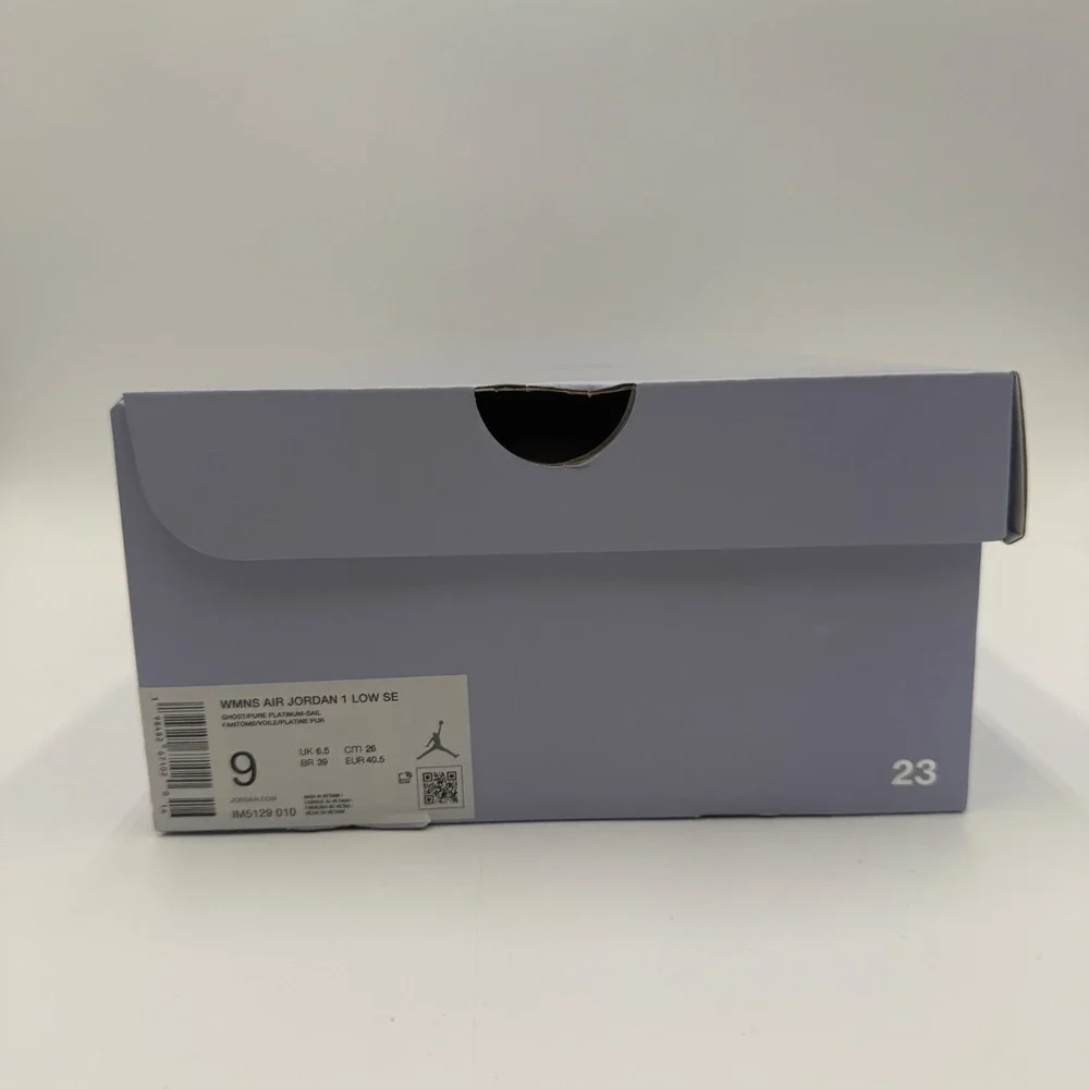 Nike Women's 9 Air Jordan 1 Low SE Ghost/Pure Platinum-Sail IM5129-010 NEW - Picture 7 of 7